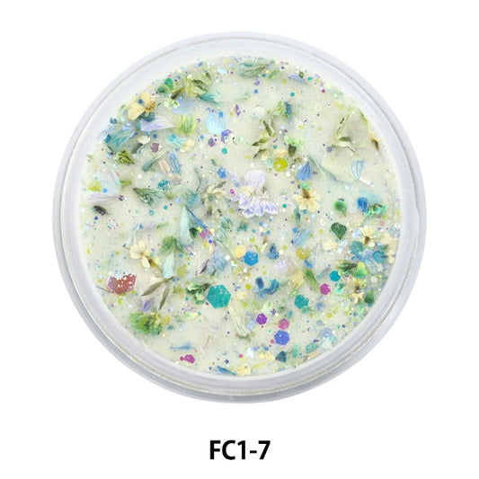 Matériau en résine "Collection de fleurs en poudre en acrylique 1 7e couleur fc1-7" Smint Esmint