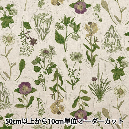 [De la quantité 5] tissu "coton hee toile botanical botanical book life green clplen-ligr"