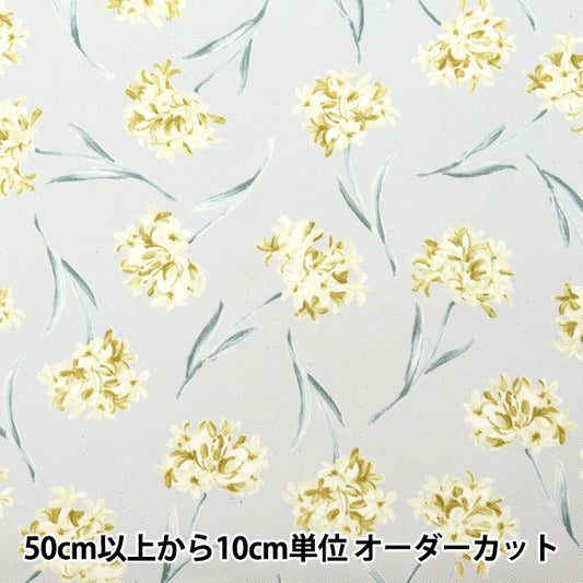 [From quantity 5] Fabric "Twill Grayish Flower Lily 850419-1-2"