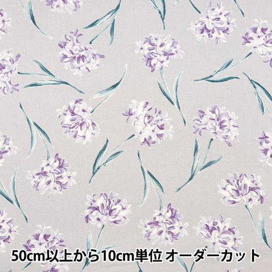 [Dalla quantità 5] tessuto "Twill Greyish Flower Lily 850419-1-3"