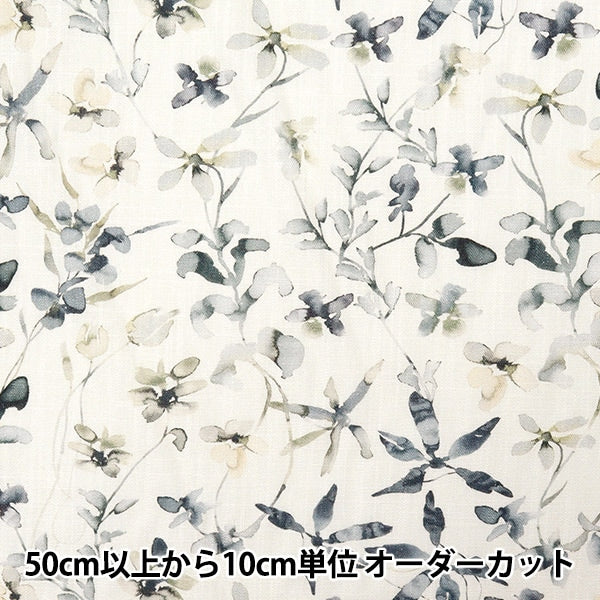 [From quantity 5] Fabric "Toromi Lineprint Inkjet Flower Pattern LIRYP-INK-GR"