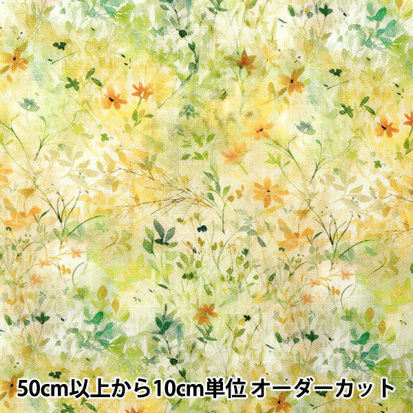 [From quantity 5] Fabric "Toromi Lineprint Inkjet Flower Pattern LIRYP-INK-YE"