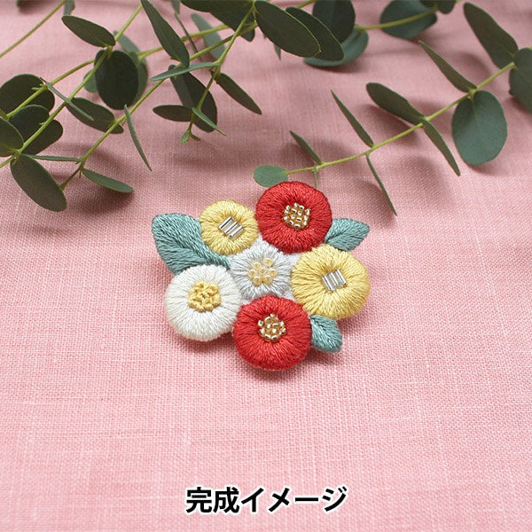Kit di ricamo "K.omono Floret Garden Kit Broach Kit rosso PHC-118-1" Pezzo pace