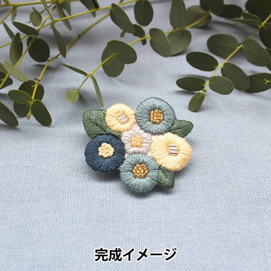 Bordado "K.omono Floret Garden Broch Kit Blue PHC-118-2" Peace paz