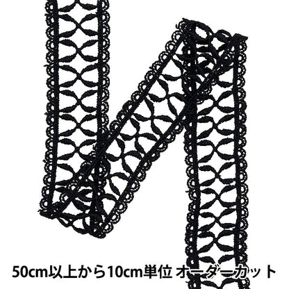 [From quantity 5] HandicraftTrim "Metallic lace approximately 3.5cm wide black GY-99-24-13"