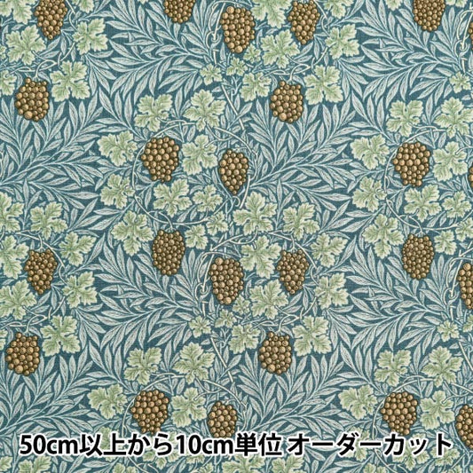 [From quantity 5] Fabric 『Sheeting V & A Vine Antique Blue VA10022-B]