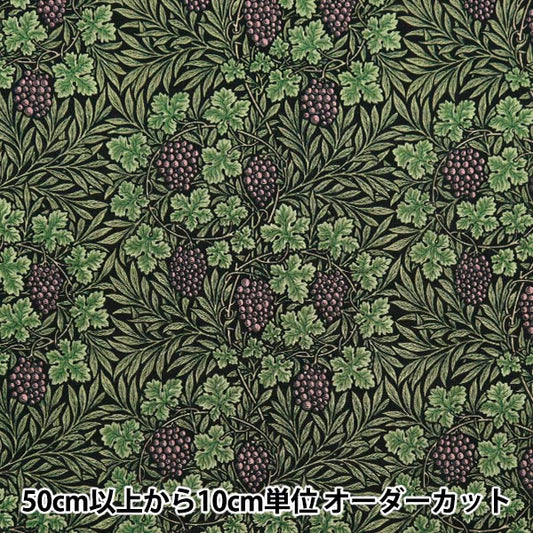 [From quantity 5] Fabric 『Sheeting V & A Vine Black VA10022-E]