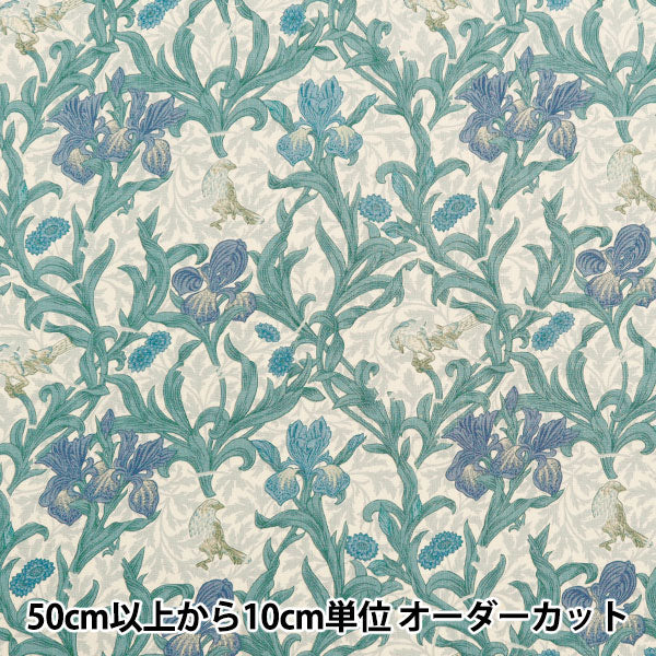 [From quantity 5] Fabric 『Sheeting V & A Iris Beige Blue VA10025-E]