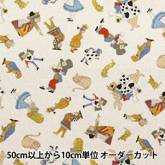 [From quantity 5] Fabric "Cotton hemp canvas V & A Alice and Friends Natural VA10026-A"