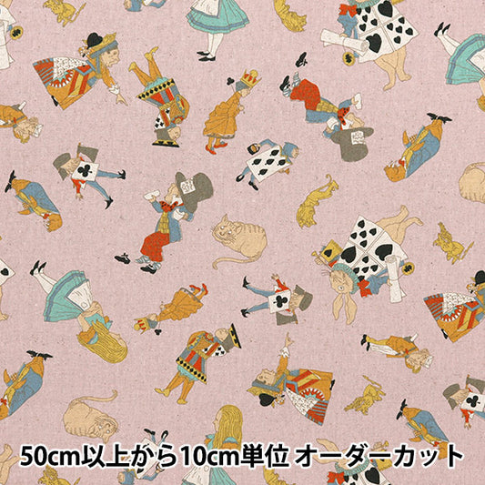 [From quantity 5] Fabric "Cotton hemp canvas V & A Alice and Friends Lavender Pink VA10026-C"