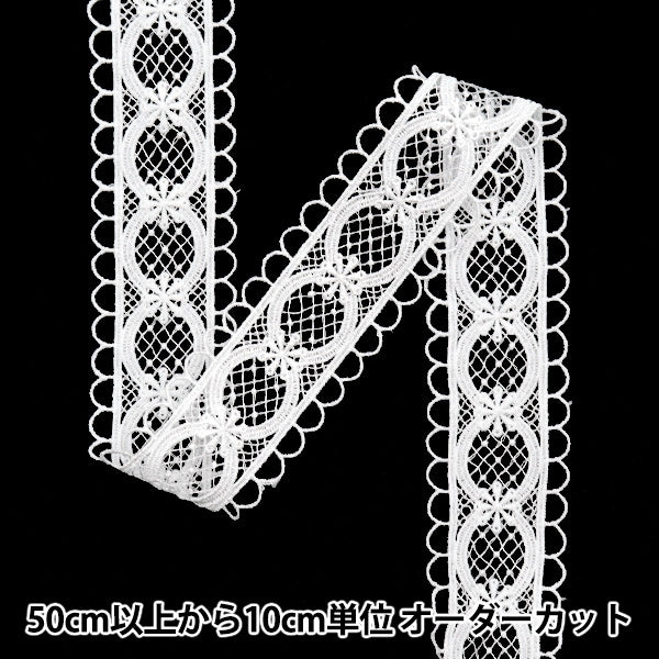 [수량 5에서] 레이스리본테이프 "레이스 흰색 3.8cm 너비 ISY-6-24-12A"