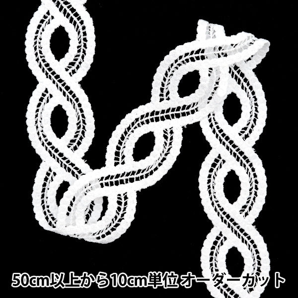 [수량 5에서] 레이스리본테이프 "레이스 흰색 약 3.7cm 너비 ISY-6-24-21A"