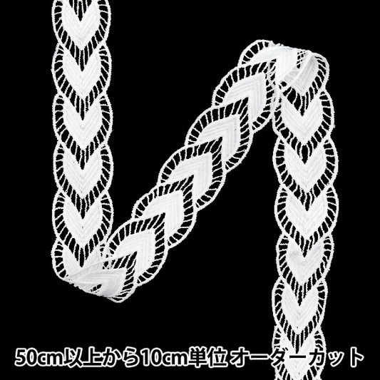 [수량 5에서] 레이스리본테이프 "레이스 흰색 약 2.5cm 너비 ISY-6-24-26A"