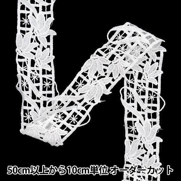 [수량 5에서] 레이스리본테이프 "레이스 흰색 3.7cm 너비 ISY-6-24-27A"