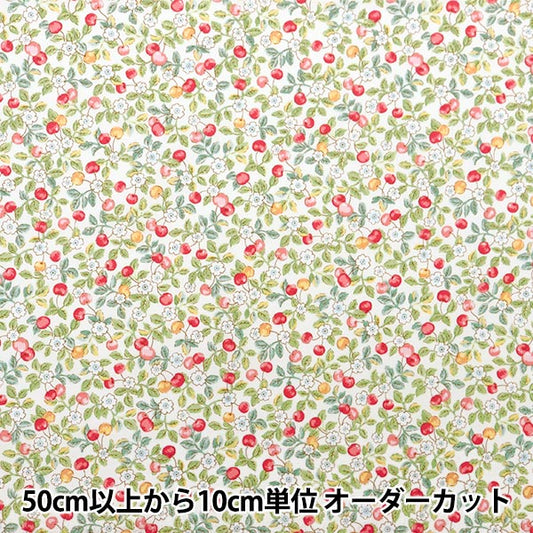 [From quantity 5] Fabric "Broad Find My Wooden Fruit Beige x Pink AP41405-2A"