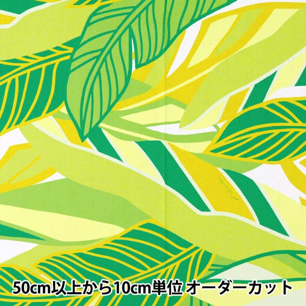 [Из количества 5] ткань "Maunaroa T/C Hawaii Amplint Banana Leaf Green YFOP3108"