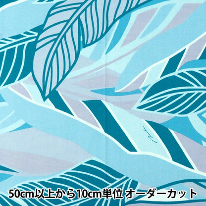 [À partir de 5] tissu "Maunaroa T / C Hawaii amplint Banana Leaf Blue Yfop3109"