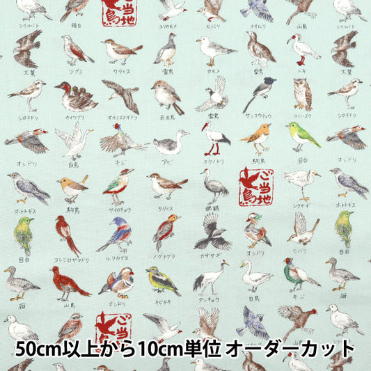 [来自数量5] 织物 『牛津布 本地系列鸟浅蓝色YPA-51000-2B] KOKKA