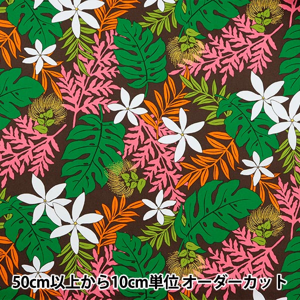 [From quantity 5] Fabric "Broad Hawaii Amplint Lint Leaf Brown 282-C-BR"