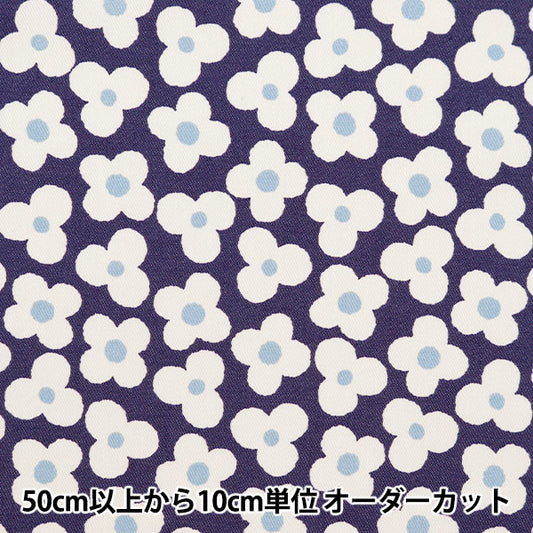 [From quantity 5] Fabric "TC Color Denim Simple Flower Navy 83060-2-1"