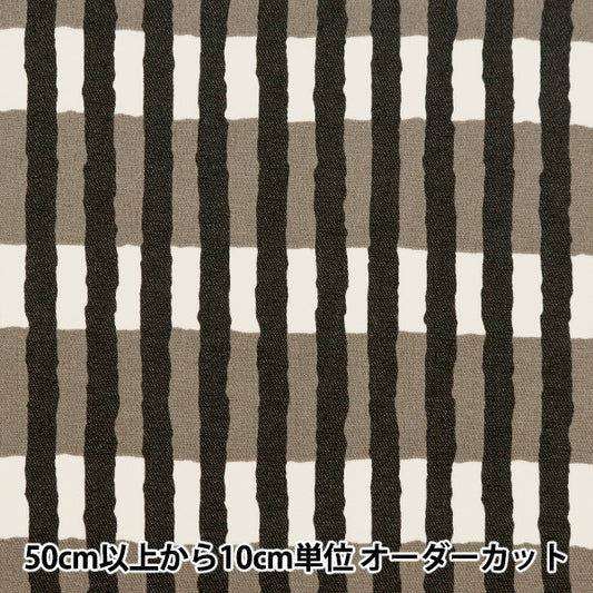 [Dalla quantità 5] tessuto "TC Color Denim Stripe Border Black 83060-3-2"