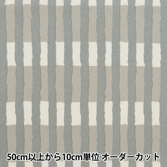 [Dalla quantità 5] tessuto "TC Color Denim Stripe Border Grigio 83060-3-4"