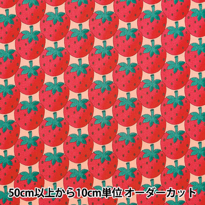 [From quantity 5] Fabric 『Scare Print Strawberry Party Strawberry Parade Pink 850446-1-2]