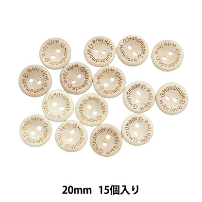 ボタン 『ウッドボタンミックス 20mm ナチュラル WB20K』