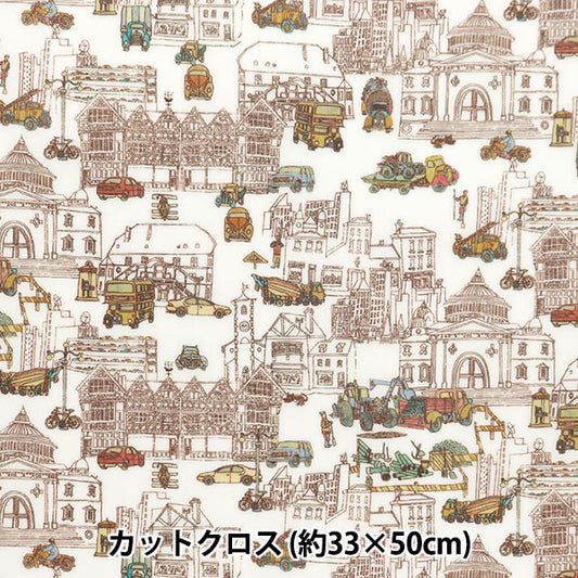 القماش "Liberty Fabrics قطع قماش مصقولة تقريبًا. 33 سم × 50 سم London's Calling CR363J4207-BU" Liberty Japan Liberty Japan