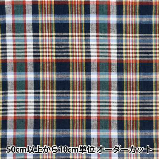 [الكمية من 5] قماش "Madras Check Navy Yellow INM24-NVYE"