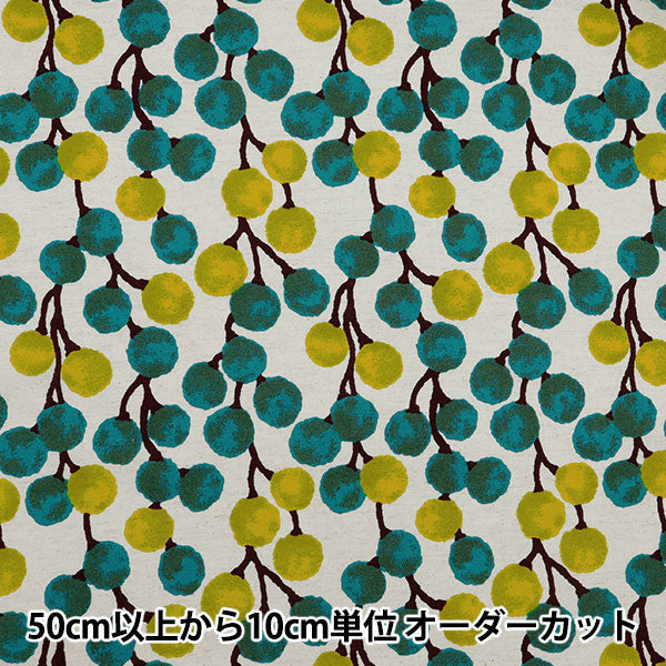 [Aus Menge 5] Stoff "Ukono Cotton Cotton Dinching Pioneon Green UP5926-A" COTTON KOBAYASHI