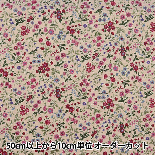 [From quantity 5] Fabric "Cotton linenSheetingソフト加工 小花 ピンク KTS7050-A』 COTTON KOBAYASHI