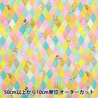 【数量5から】 生地 『60ローンデジタルプリント 22fabric ラビリンス イエロー DP-4425-3A』