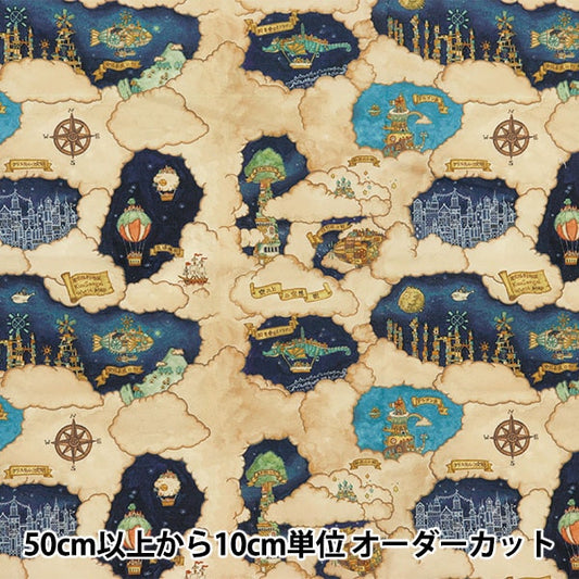 [From quantity 5] Fabric "Inkjet print fantasy districtSewing tools and accessoriesMap of Starry Sky Something Map KU-03]