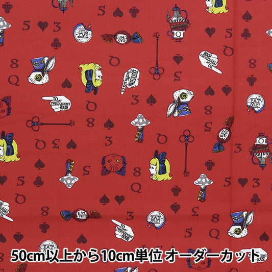 [From quantity 5] Fabric "Inkjet Print Monposh Alice Red MO-07-RE"