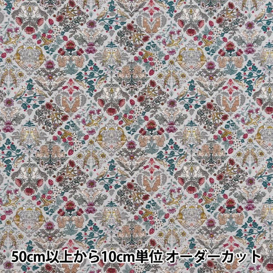 [From quantity 5] Fabric 『Sheeting Art Nouvo Sin Fony Block Flower Pattern SS-2402-1B]