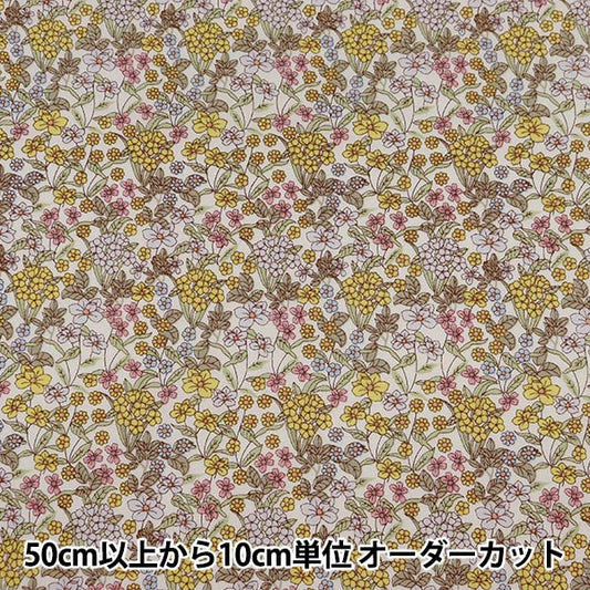 [De la cantidad 5] tela "Patrón floral pequeño y amplio Patrón floral KTS7061-C" Cotton Kobayashi Algodón Kobayashi Kobayashi Fibra