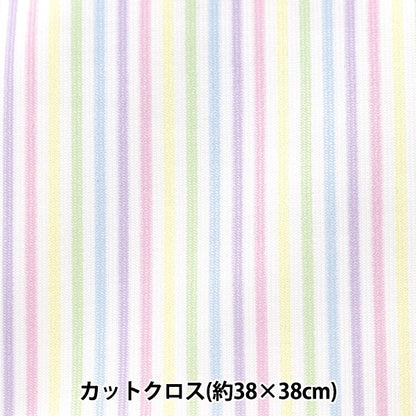 生地 『ちいさな世界のちいさな生地 スムースニット 約38×38cm ストライプ パステル TTN-03』