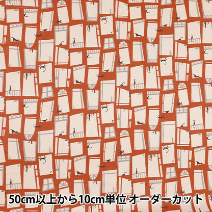 [Aus der Menge 5] Stoff "Ochsenkatze und Fenster YK-26000-3B" Kokka Cocka