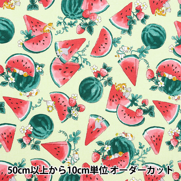 [الكمية من 5] قماش "NOVA Sheeting Watercolor Watermelon Light Mint NSE-WACA-LMI" KOKKA Kokka [Yuzawaya Original]