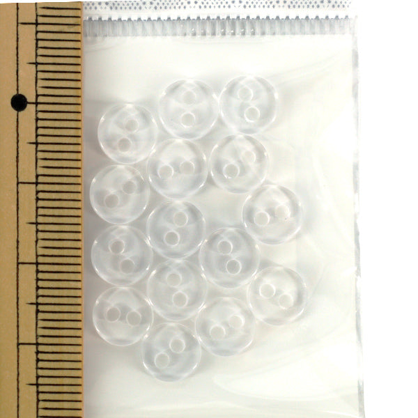 ボタン 『裏ボタン 8mm 15個入り 透明 00-TOUMEI』