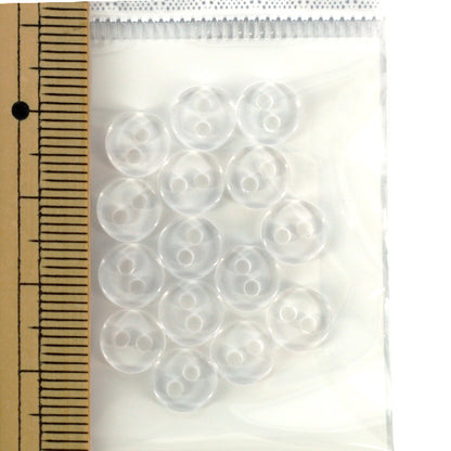 ボタン 『裏ボタン 8mm 15個入り 透明 00-TOUMEI』