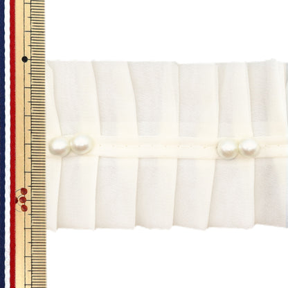 الشريط "شريط أورجاندي بيرل تاك 6 سم عرض 1.35 متر تقريباً أبيض أوف وايت NR-07" KIYOHARA