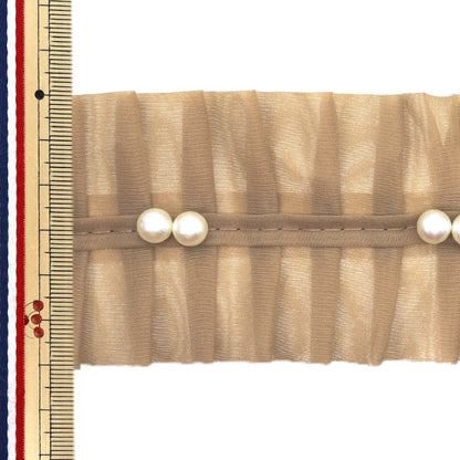 الشريط "شريط أورجاندي بيرل تاك 6 سم عرض 1.35 متر تقريباً بيج NR-07" KIYOHARA