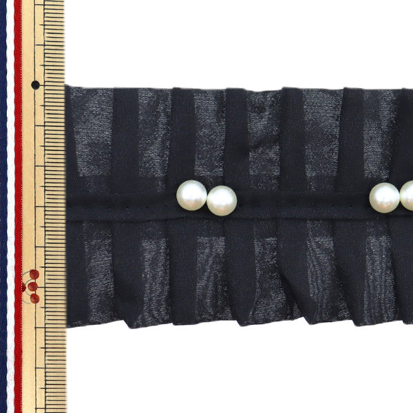 الشريط "شريط أورجاندي بيرل تاك 6 سم عرض 1.35 متر تقريباً لون أسود NR-07" KIYOHARA