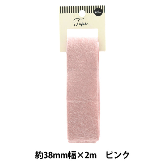 Ручная лента "Меховая лента 38 мм ширина 2м розовый дао253-38" KIYOHARA