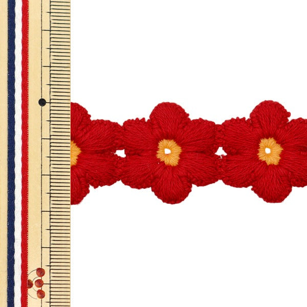 Химическое кружево «Цветочное лезвие красное, 1,5 м рулон, FB-30"