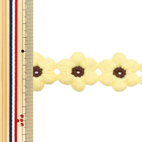 Химическое кружево «Цветочное лезвие желтое, около 1,5 м рулона FB-30"