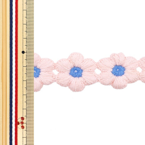 Lace químico "Hoja de flores de color rosa claro, rollo de 1,5 m, FB-30"