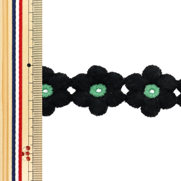 Химическое кружево «Цветочное лезвие черное, около 1,5 м рулона FB-30"